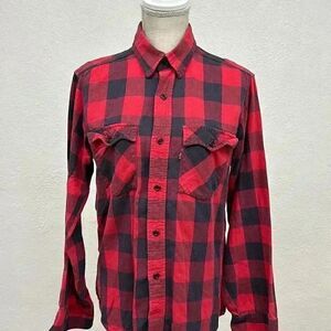 Levi’s Vintage Buffalo Plaid Long Sleeve Flannel Shirt Sz M